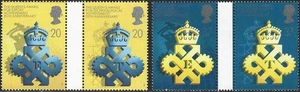 1990 Sg 1497/1500 25th Anniv of Queen's Awards for Export Gutter Pairs MNH - Picture 1 of 2