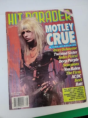 Hit Parader Magazine August 1985 Motley Crue Cover Iron Maiden Centerfold - Image 1 of 4