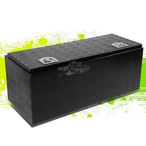 42"X18"X16" BLACK ALUMINUM WATER RESIST PICKUP TRUCK TRUNK TOOL BOX STORAGE+LOCK - Picture 1 of 5