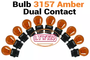 (10) 3157 LIGHT BULB AMBER SUN EAST DUAL CONTACT - Picture 1 of 4