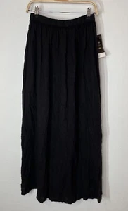 100% Linen Maxi Skirt Black SZ XL Back Slit NWT Waist 26 " To 44" Length 41" - Picture 1 of 11