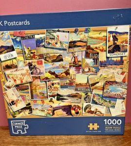 UK Postcards 1000 piece Jigsaw Puzzle. Corner Piece The Works. 68 x 48cm. - Picture 1 of 4