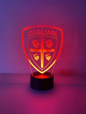 Cagliari calcio led logo Lampada notturna LED 3d USB Multicolore Telecomando - Immagine 1 di 4