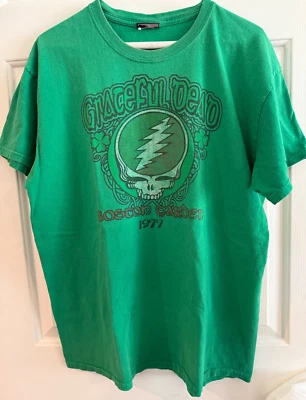 Retro T-Shirt Large GRATEFUL DEAD 1977 Boston Garden Jerry Garcia L - Image 1 of 4