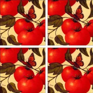 Tomate Akzent & Dekor Fliesen Set Poole Keramik Küche Obst Kunst FPA030-2AT - Bild 1 von 2