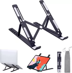 Adjustable Laptop Stand Folding Portable Tablet Notebook Laptop Holder - Black - Picture 1 of 7
