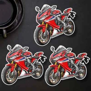 Honda CBR1000RR 2017-2019 - Set of 3 KissCut Motorcycle Decals - Picture 1 of 9