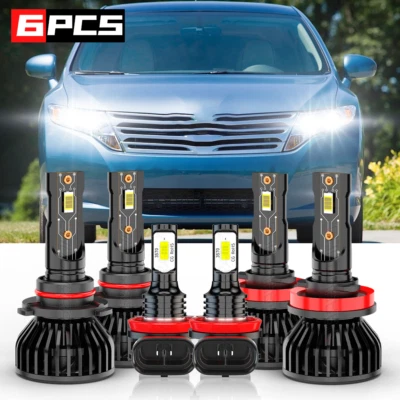Juego de 6 faros delanteros LED y bombillas antiniebla blancas para Toyota Venza 2009 2010-2016 Foto 1 de 4