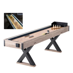 VEVOR Table de Jeu de Palets et Quilles 2-en-1 Table de Shuffleboard 274,5cm LED - Bild 1 von 12