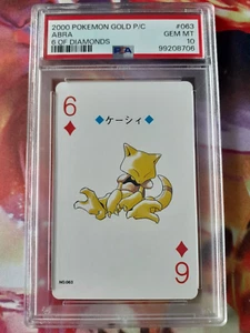 Pokemon Gold Ho-oh Back Abra 6 of Diamonds Poker Deck Playing Card PSA 10 POP 10 - Picture 1 of 2