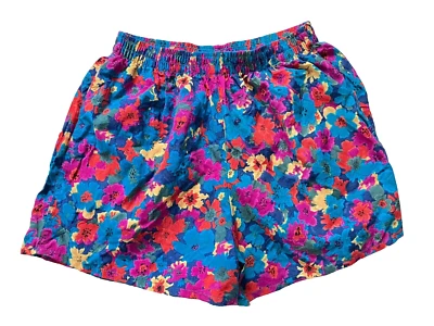 PANTALONES CORTOS DE VERANO FLORALES DE NAILON COLORIDOS DOLFIN de colección años 90 playa gimnasio caminata para mujer S/M Foto 1 de 4