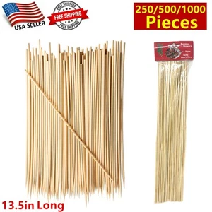 250-1000 Pcs Bamboo Skewer Kabob Grill Appetizer Fruit Picks BBQ Skewers 13.5 in - Picture 1 of 7