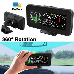 GPS Digital Inclinometer Gauge Car Compass Slope Meter Tilt Indicator Balancer - Picture 1 of 12
