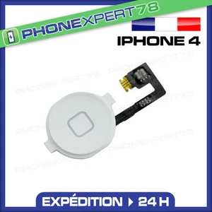 NAPPE + BOUTON HOME POUR IPHONE 4 BLANC TOUT ASSEMBLÉE - Photo 1 sur 1