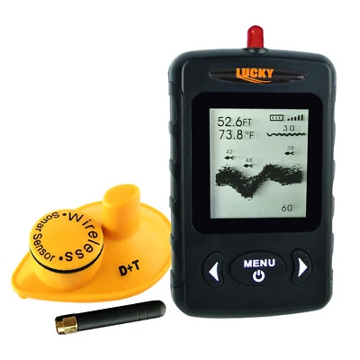 125KHz Wireless Sonar Fish Finder Contour Depth Alarm Water Temperature °C/°F - Image 1 of 4