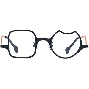 Geometrische Titanbrille Rahmen ein Quadrat eine runde einzigartige Form Brille - Bild 1 von 18