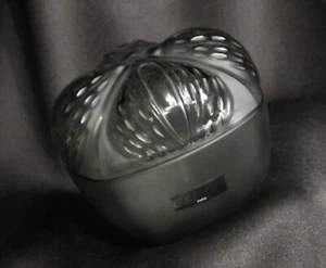 Lalique Crystal Mirabel Powder Box in Smoke Gray. New Old Stock, Unused, Labeled - Picture 1 of 11