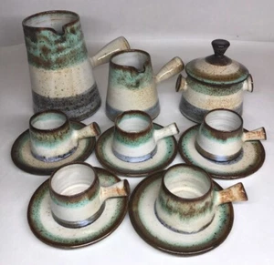 Rare Service A Café De L'Atelier La Roue Vallauris Vintage ( 5 Pers ) - Imagen 1 de 12