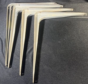 Shelf Brackets White 11” Inch x 9” Inch Metal - Picture 1 of 4