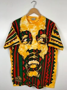 Camiseta de Colección 1994 Bob Marley Azul Líquido Estampado Doble Cara RARA Talla L - Imagen 1 de 10
