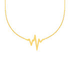 585er Gelbgold Kette mit Herzschlag Anhnger Halskette Lebenslinie Collier 14K