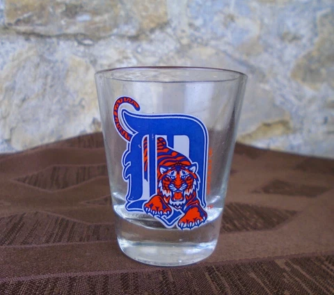 Detroit Tigers Shot Glass 1990s Logo MLB Baseball Barware Souvenir Memorabilia Cover