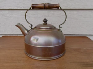 Paul Revere Ware Vintage Copper Tea Pot Kettle Rome, NY USA ~ Dents ~ Age Wear - Picture 1 of 14