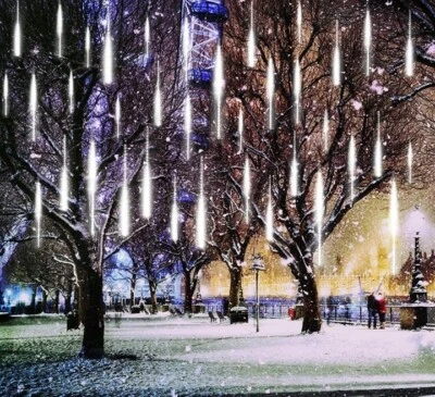 Falling Icicle Fairy Light Decor 10 lights LED Meteor Shower Lights RGB - Image 1 of 4