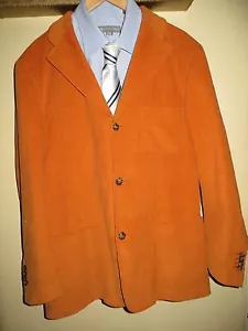 Giacca blazer velluto a coste arancione Hickey Freeman Made in Italy cappotto sportivo grande usato in ottime condizioni - Foto 1 di 9