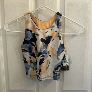 NWT DSG Girls' Shelf Bra Tank Top Cyber Camo Blue Size Small DAG23712PRT - Picture 1 of 16