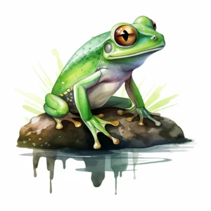 Grüner Baum Frosch Laptop Aufkleber Wald Aufkleber für Wände Autos Mülleimer Toiletten Becher & Tasse - Bild 1 von 2