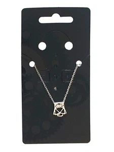 Collar de cadena plateado origami búho o grulla pájaro - Imagen 1 de 3