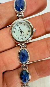 AVON Quarz Uhrenarmband blaue Steine Band Japan Uhrwerk | funktioniert! - Bild 1 von 6