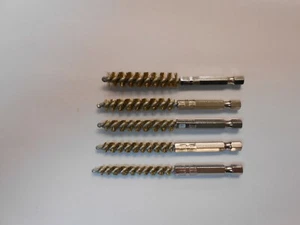 5B610 industrial tube cleaning brush set 1/4'' hex 5 pc 6,7,8,9,10 mm dia. brass - Picture 1 of 8