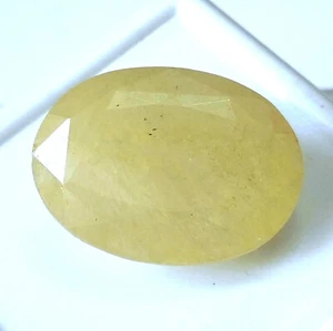 Yellow Sapphire 36.60 Carat 17X22 mm Oval Natural Faceted Burmese Loose Gemstone - Picture 1 of 6