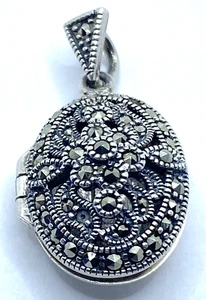 Collar de Medallón Colgante de Plata Esterlina 925 A Imagen de Colección - Imagen 1 de 11