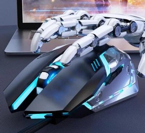 Silent Gaming Mouse LED Light USB Wired Gamer Mouse Optical Mice For PC Laptop - Picture 1 of 6