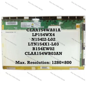 CLAA154WA01A LP154WX4 N154I2-L02 LTN154X1-L03 B154EW02 CLAA154WB03AN 30 Pin LCD - Bild 1 von 1