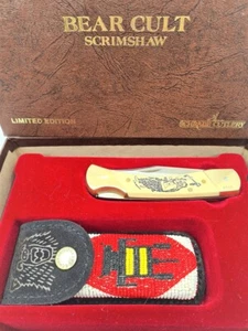 RARE LB7 SCHRADE CUTLERY USA LIMITED EDITION POCKET FOLDING KNIFE - BEAR CULT - Picture 1 of 7