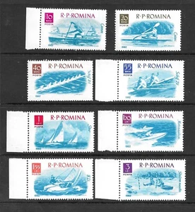 MNH Set of Romania 1962 Water Sports Stamps Sailing Boats Rowing Yachting Canoe - Picture 1 of 1