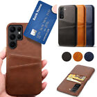 For Samsung S24 Ultra S23 S22 S21 FE A54 Leather Card Slot ShockProof Case Cover
