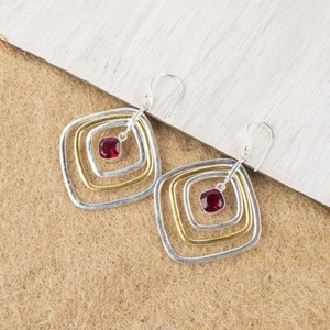 PINK RUBELLITE 925 Sterling Silver Wedding Mothers day Dangle Earrings Jewelry - Picture 1 of 8