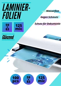 1000 Laminierfolien 59x83mm, 125 micron glänzend | Laminiertaschen Credits - Bild 1 von 1