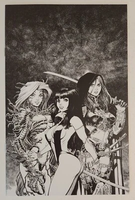 Witchblade/Magdalena/Vampirella: Convergence (2004, DF) VF/NM Adams B&W Variant - Image 1 of 3