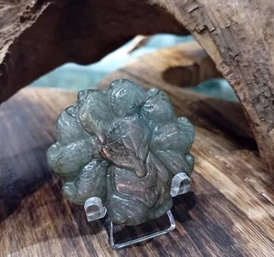Beautiful Carved Labradorite 9 Tail Fox Disc (2) - Picture 1 of 1