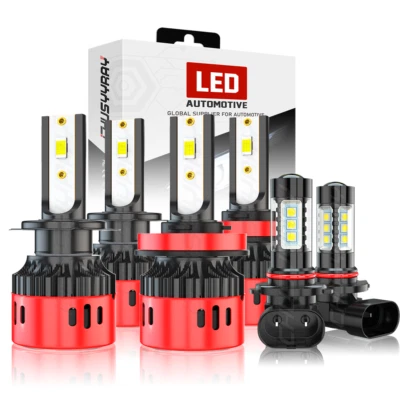 For 2007 2008 Hyundai Tiburon Combo LED Headlight High Low Beam+Fog Light Bulbs - Image 1 of 4