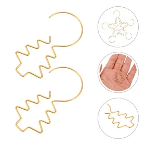 100pcs Christmas Ornament Hooks: Decorative Bauble Hangers - Gold Wire Spiral - Picture 1 of 12