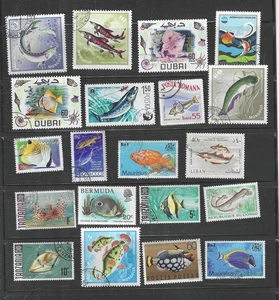 Lot Beautiful Fish Stamps - Picture 1 of 1