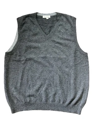 Chaleco Suéter KINROSS 100 % CACHEMIR Para Hombre Carbón Cuello en V Sin Mangas Talla L Foto 1 de 4