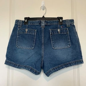 Pantaloncini da donna Y2K vintage Tommy Hilfiger denim taglia 14 blu jeans casual estivi - Foto 1 di 10